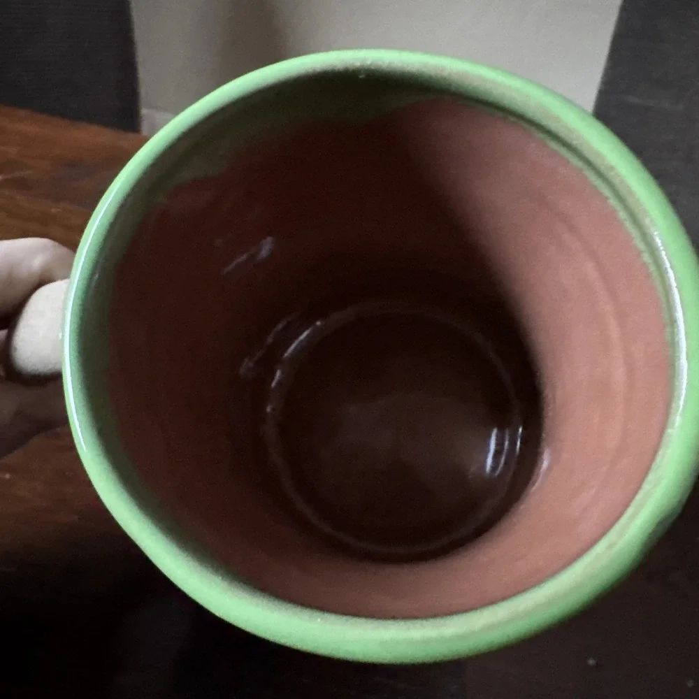 Mexican Pottery Stoneware Mug‎  Huge 34 fl oz Hand Painted Floral NEW